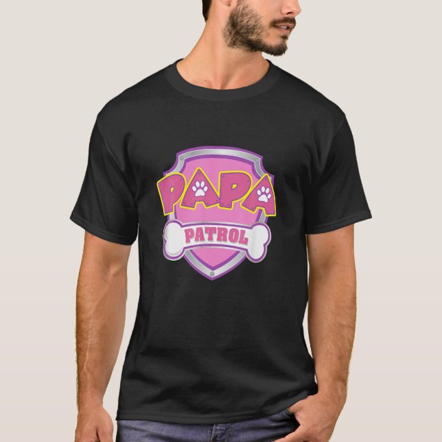 Camiseta Gracioso Patrulla De Papa - Perro Mamá, Papá Para  (Anverso)