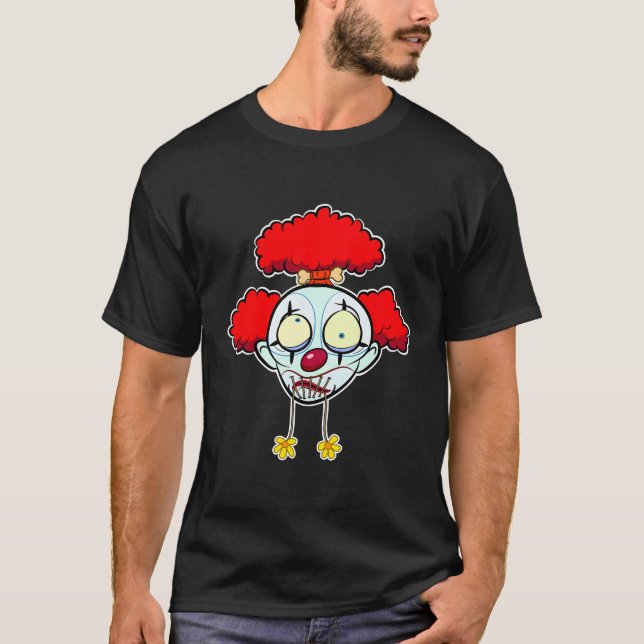 Camiseta Gracioso Payaso Reducido Cabeza (Anverso)