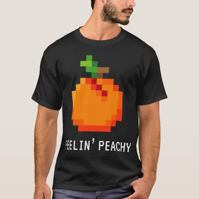 Camiseta Gracioso Peach Pixel - Retro 8 - Bit Arcade Gamer  (Anverso)