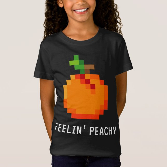 Camiseta Gracioso Peach Pixel - Retro 8 - Bit Arcade Gamer  (Anverso)