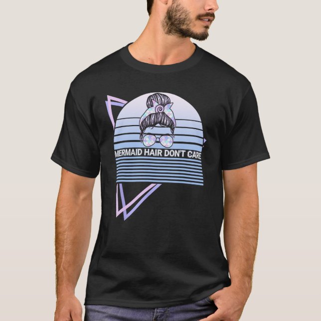 Camiseta Gracioso pelo de sirena no le importa retro (Anverso)