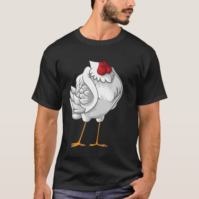 Camiseta Gracioso perezoso disfraz de disfraz de pollo sin  (Anverso)