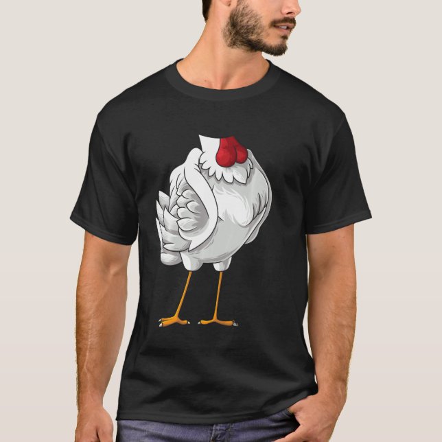 Camiseta Gracioso perezoso disfraz de disfraz de pollo sin  (Anverso)