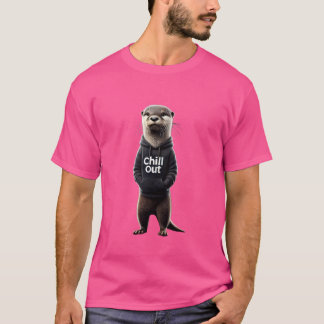 Camiseta Gracioso perezoso Otter Chillin Relajando a Chill 