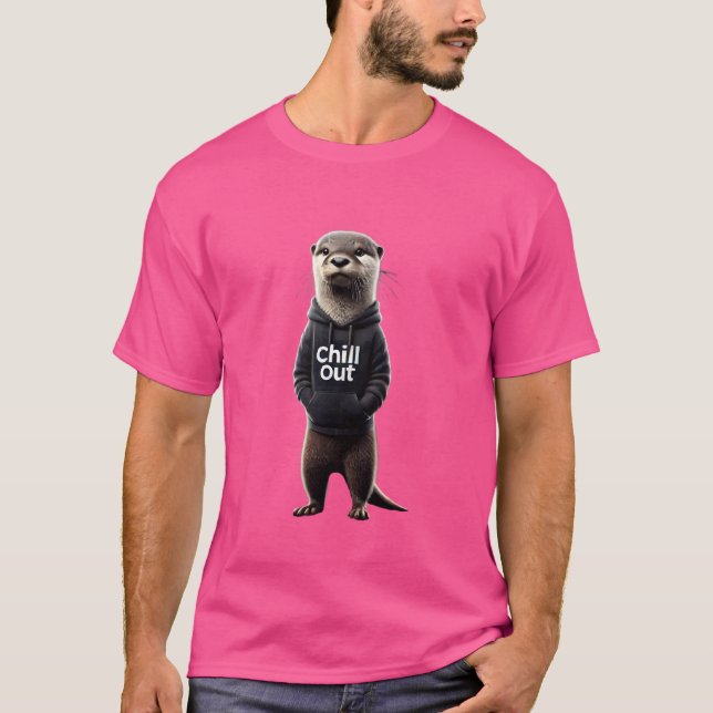 Camiseta Gracioso perezoso Otter Chillin Relajando a Chill  (Anverso)