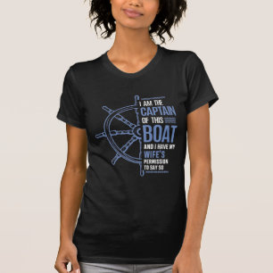 Camiseta Gracioso permiso para el capitán de barco con esp