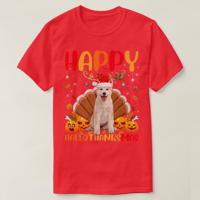 Camiseta Gracioso Perro Akita Amante Feliz Akita HolaMas (Diseño del anverso)