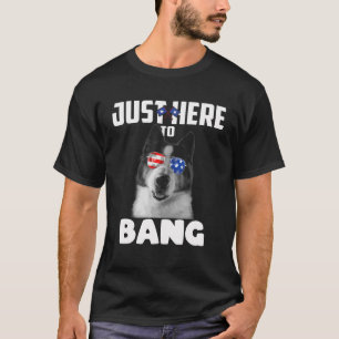 Camiseta Gracioso Perro Akita El 4 De Julio, Justo Aquí Par