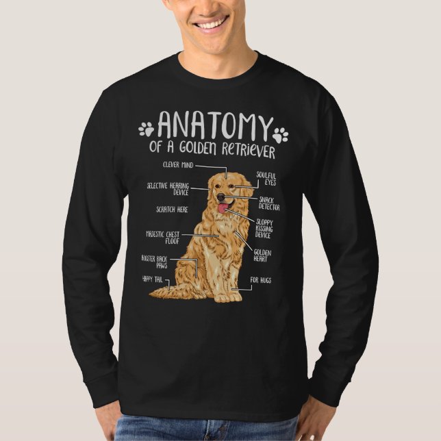 Camiseta Gracioso perro anatómico de Golden Retriever (Anverso)