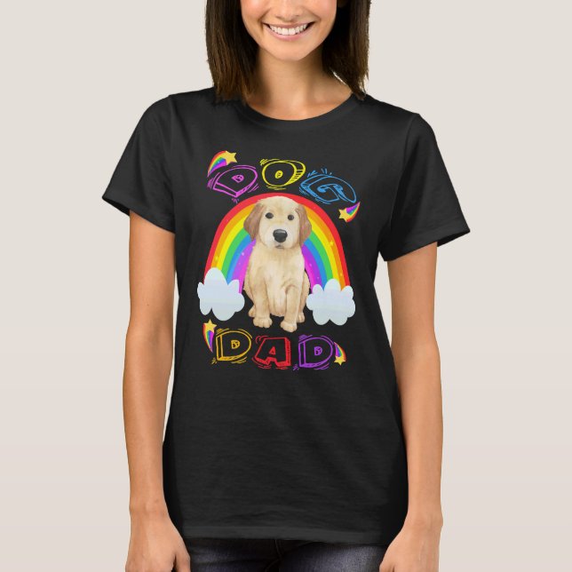 Camiseta Gracioso perro arcoiris de Golden Retriever (Anverso)