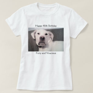 Camiseta Gracioso perro blanco malhumorado y gruñón 40 cump