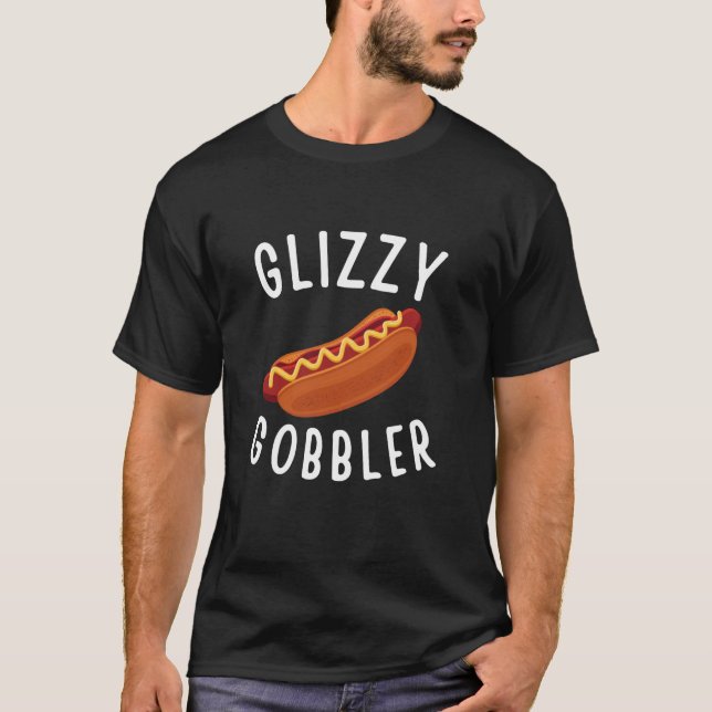 Camiseta Gracioso Perro Caliente Glizzy Gobbler Número Uno  (Anverso)