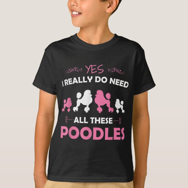Camiseta Gracioso perro canino de caniche normal de raza ro (Anverso)