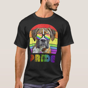 Camiseta Gracioso perro de Boer con lentes de sol arcoiris