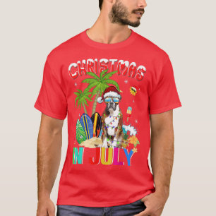 Camiseta Gracioso perro de Boer en Santa Hat Navidades de g