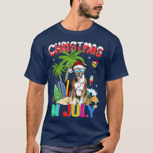 Camiseta Gracioso perro de Boer en Santa Hat Navidades de g