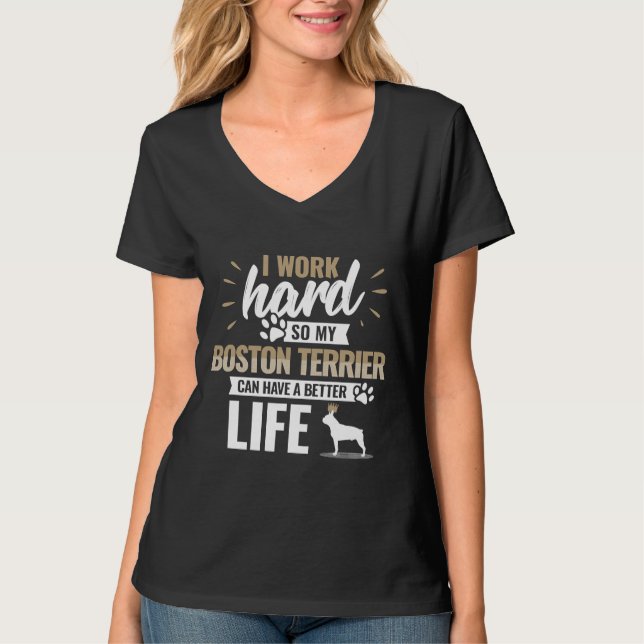 Camiseta Gracioso perro de Boston Terrier (Anverso)