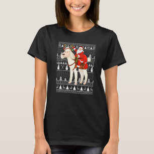 Camiseta Gracioso perro de caniche Santa Riding Poodle Fea
