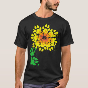 Camiseta Gracioso perro de garra de girasol Imprimir regalo