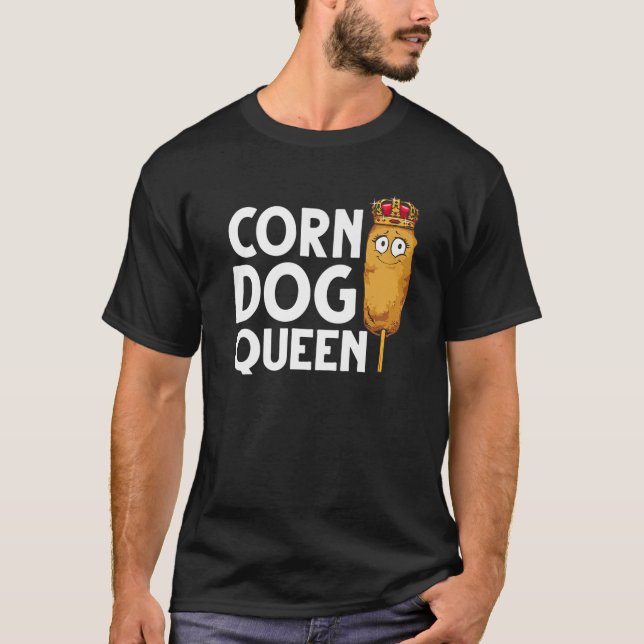 Camiseta Gracioso Perro de maíz Regalo a niños Reina Hotdog (Anverso)