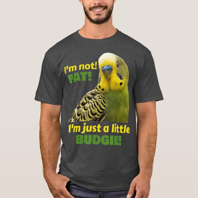 Camiseta Gracioso Perro de Perro Amarillo Verde de Budgie (Anverso)