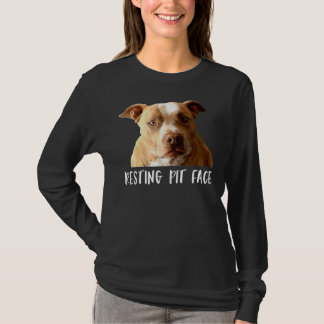 Camiseta Gracioso perro de Pitbull Resting Pit Face