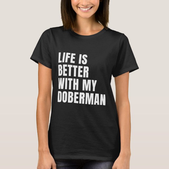 Camiseta Gracioso perro Doberman (Anverso)