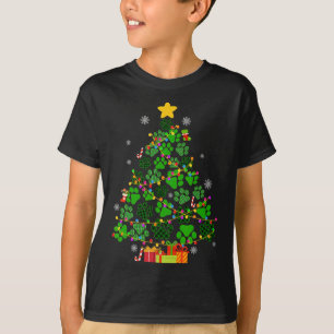 Camiseta Gracioso perro gato mira árbol de navidad navidad 