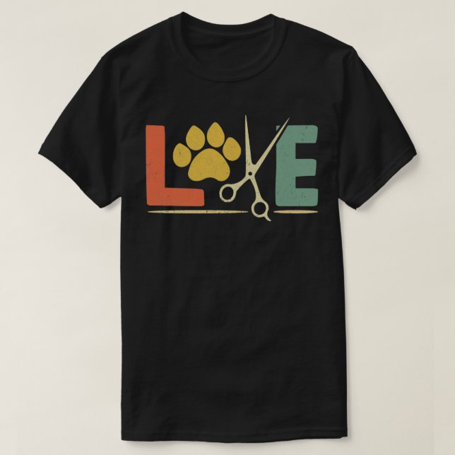 Camiseta Gracioso perro Grooming Mascota de amor Perro Groo (Diseño del anverso)