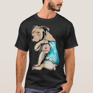 Camiseta Gracioso perro Pitbull Amo Abuelo Tattoo Funny Gra