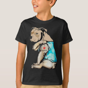 Camiseta Gracioso perro Pitbull Amo Abuelo Tattoo Funny Gra