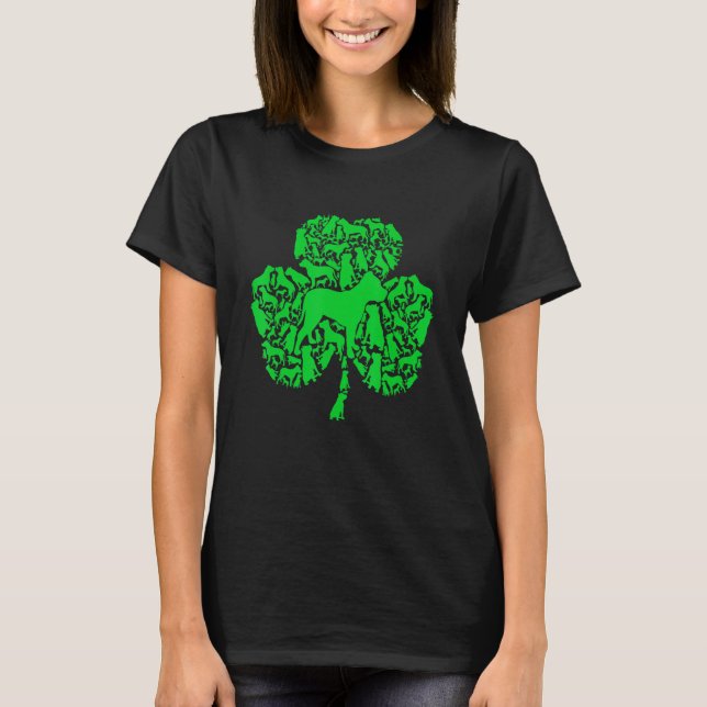 Camiseta Gracioso Perro Pitbull Irlandés Shamrock St Patric (Anverso)