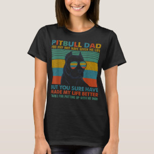 Camiseta Gracioso Perro Pitbull Papá, Tal Vez No Me Haya Da