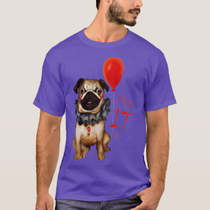 Camiseta Gracioso Perro Pug Horror Pug Payaso Pug It Hallow