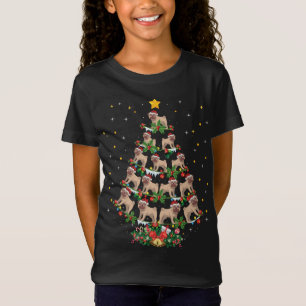 Camiseta Gracioso Perro Pug Lover Xmas Regalo Pug Árbol de