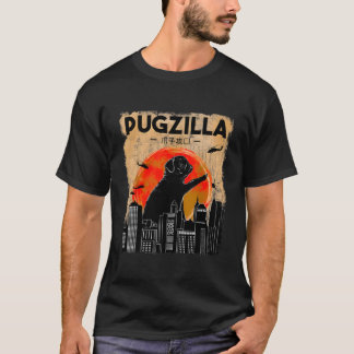 Camiseta Gracioso Perro Pugzilla Navidades Regalos Para Pug