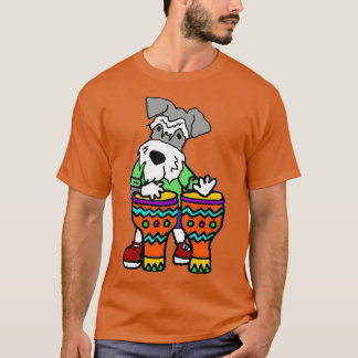 Camiseta Gracioso perro Schnauzer en miniatura que toca tam