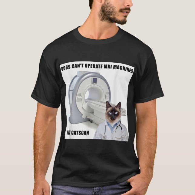 Camiseta Gracioso perro y gato Médica de máquina de resonan (Anverso)