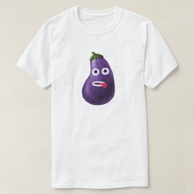 Camiseta Gracioso personaje de caricatura de berenjena lind (Diseño del anverso)