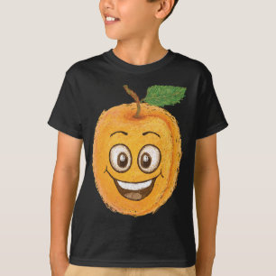 Camiseta Gracioso personaje sonriente Apricot Fruit Persona