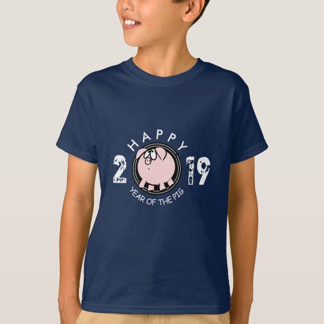 Camiseta Gracioso personalizado de Año Cerdo 4 Personalizad (Anverso)