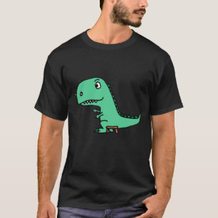 Camiseta Gracioso Personalizado de dinosaurios verde T-rex