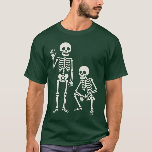 Camiseta Gracioso Personalizado de esqueletos bailando Hall (Anverso)
