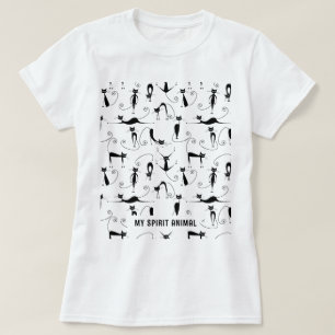 Camiseta Gracioso Personalizado de gatos negros Texto o nom