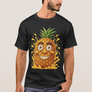Camiseta Gracioso Personalizado Pineapple Splashing Jugo
