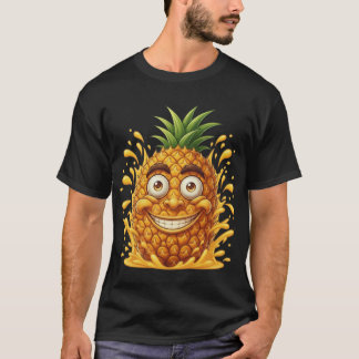 Camiseta Gracioso Personalizado Pineapple Splashing Jugo