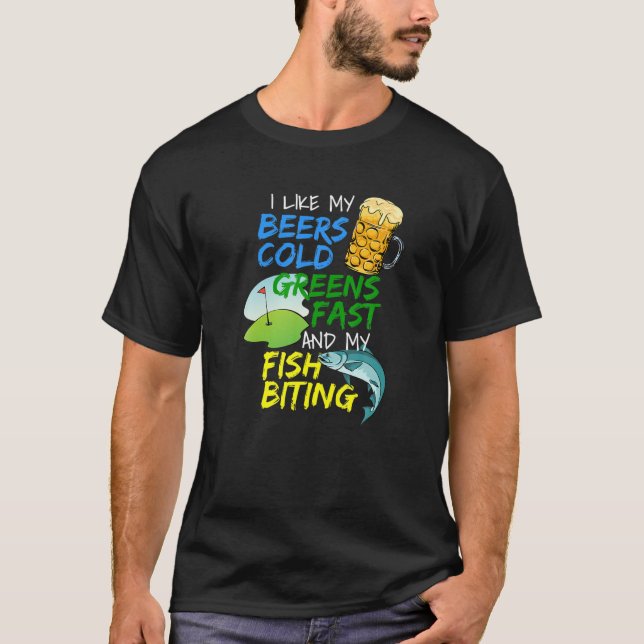 Camiseta Gracioso Pescador De Cerveza Que Pesca Golf Golf P (Anverso)