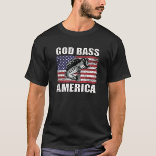 Camiseta Gracioso pez gordo Dios Bass America American Fl