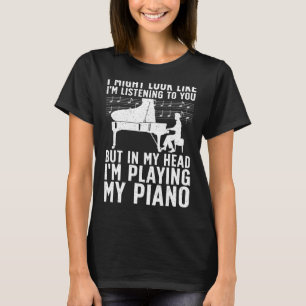 Camiseta Gracioso Piano Arte Para Hombres Mujeres Teclado D