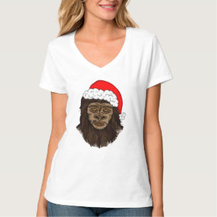 Camiseta Gracioso Pie Grande En El Humor De Santa Hat Sasqu